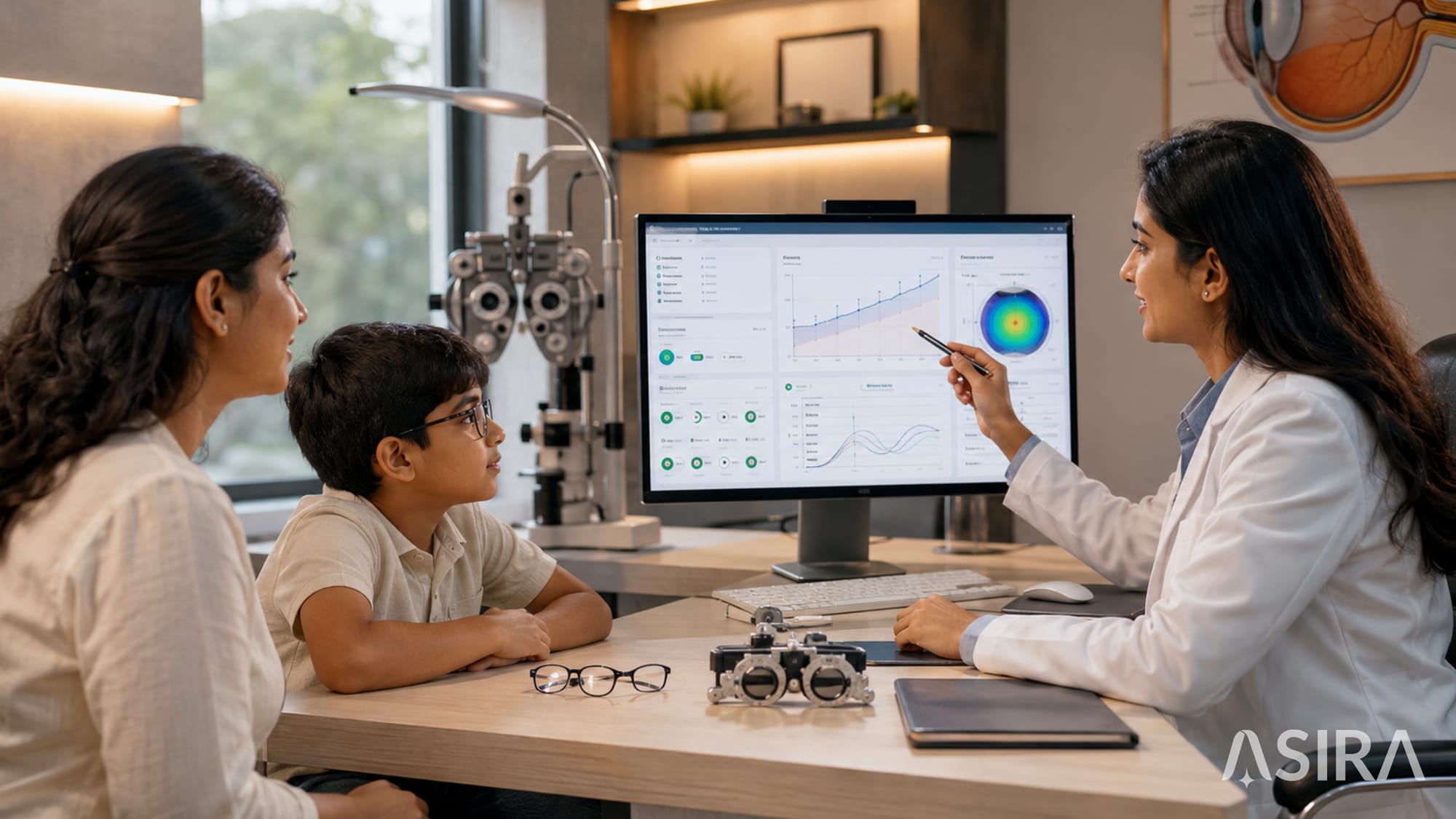 Myopia management 2.0: Updated graphs, extended patient history and forecasting tools.