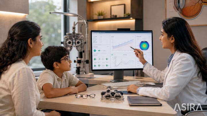 Myopia management 2.0: Updated graphs, extended patient history and forecasting tools.